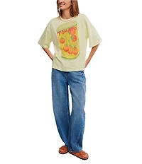 Free People In Spring Crew Neck Short Sleeve Graphic Tee