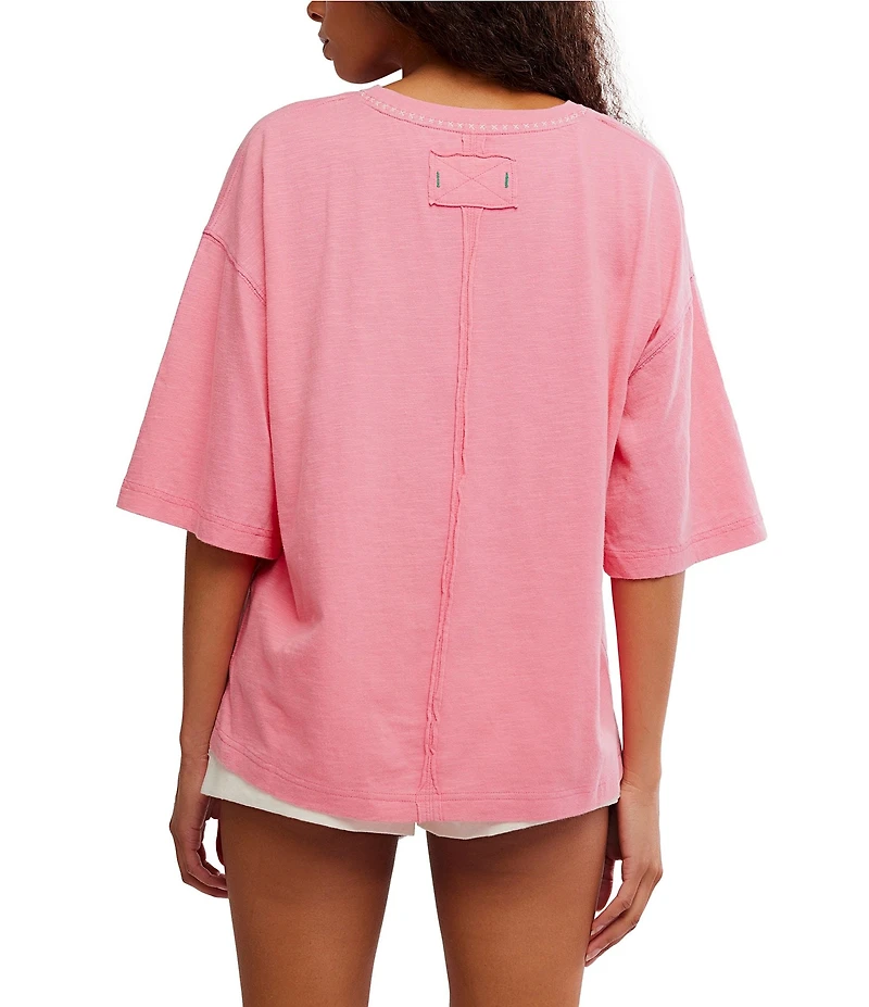 Free People In Spring Graphic Print Crew Neck Short Sleeve Graphic Tee