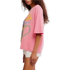 Free People In Spring Graphic Print Crew Neck Short Sleeve Graphic Tee