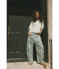 Free People Jessie Eyelet Crew Neck Short Sleeve Tee