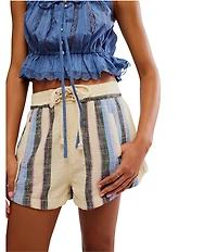 Free People Kalli Yarn-Dyed Stripe Pull-On Shorts