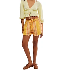 Free People Kalli Yarn-Dyed Stripe Pull-On Shorts