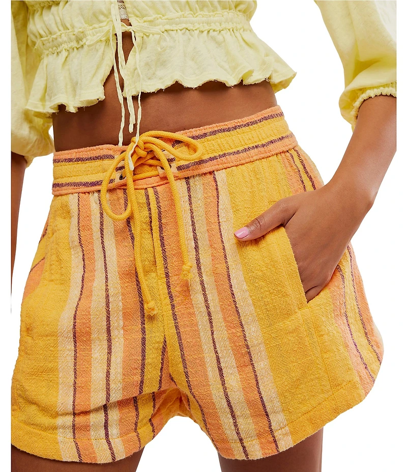 Free People Kalli Yarn-Dyed Stripe Pull-On Shorts