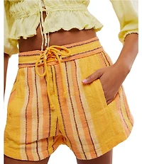 Free People Kalli Yarn-Dyed Stripe Pull-On Shorts
