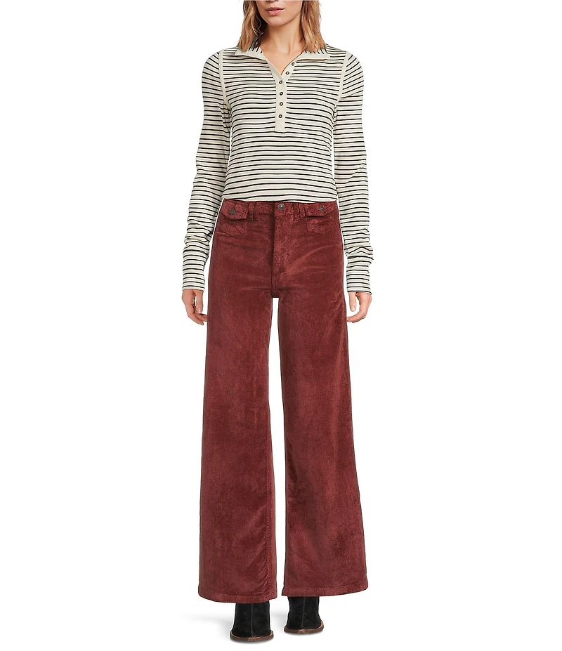Free People Kellee High Rise Palazzo Corduroy Pants