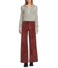 Free People Kellee High Rise Palazzo Corduroy Pants
