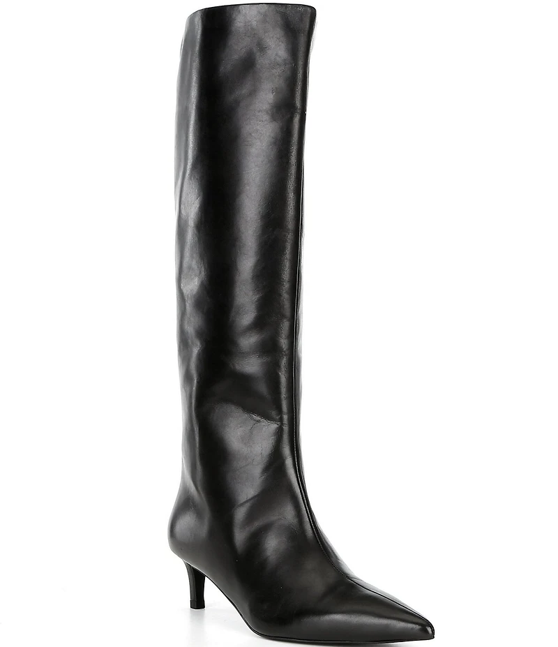 Free People Kiki Leather Tall Kitten Heel Boots