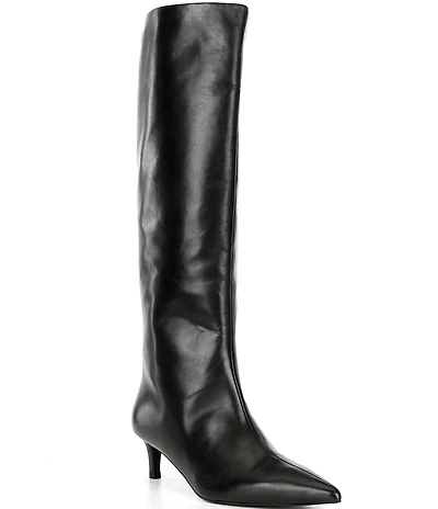 Free People Kiki Leather Tall Kitten Heel Boots