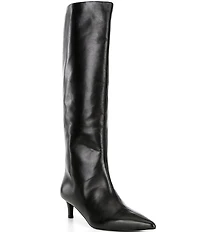 Free People Kiki Leather Tall Kitten Heel Boots