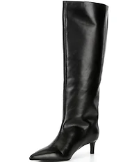 Free People Kiki Leather Tall Kitten Heel Boots