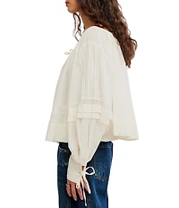Free People La Lune Scoop Neck Long Sleeve Top