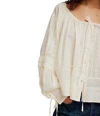 Free People La Lune Scoop Neck Long Sleeve Top