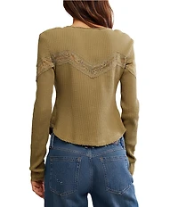Free People Lets Party Cardi Square Neck Long Sleeve Waffle Knit Top