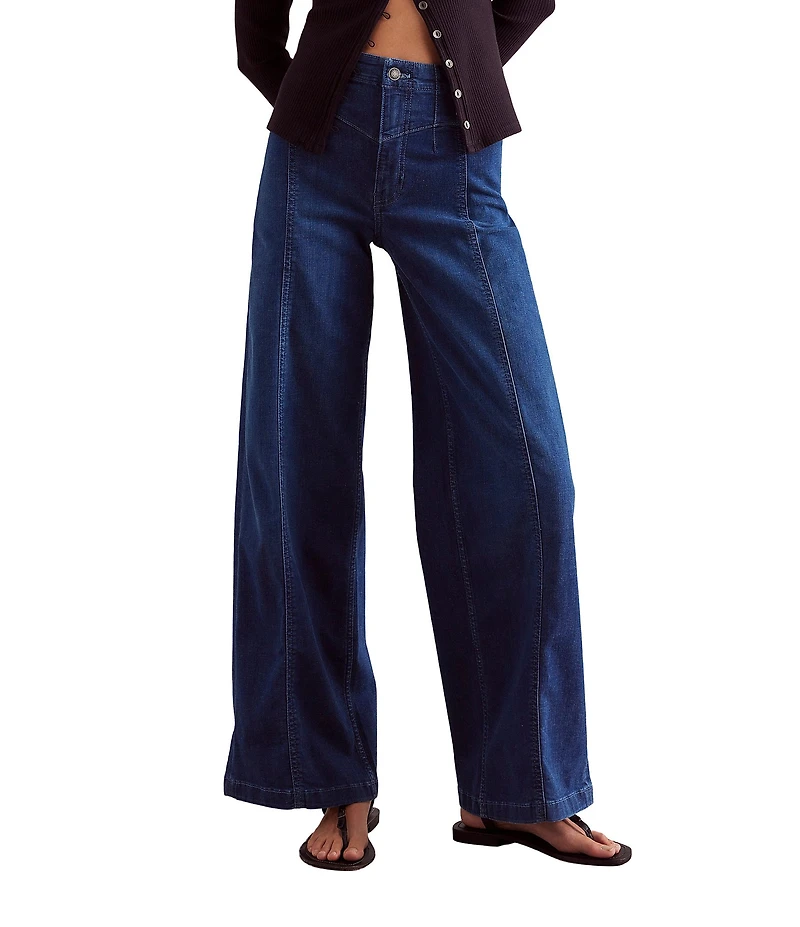 Free People Libre High Rise Wide Leg Stretch Denim Jeans
