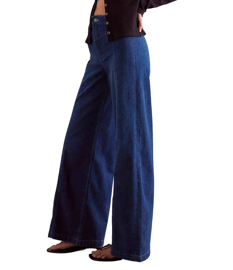 Free People Libre High Rise Wide Leg Stretch Denim Jeans