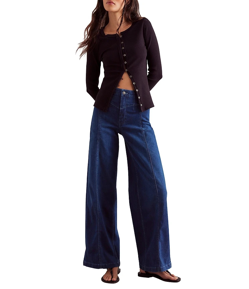 Free People Libre High Rise Wide Leg Stretch Denim Jeans