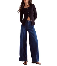 Free People Libre High Rise Wide Leg Stretch Denim Jeans