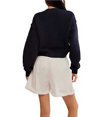Free People Lila Textured Knit Button Front Long Sleeve Cardigan