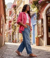 Free People We The Free Good Luck Mid Rise Wide Leg Barrel Jeans
