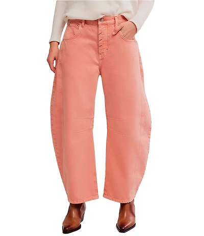 Free People We The Free Good Luck Mid Rise Cropped Barrel Jeans