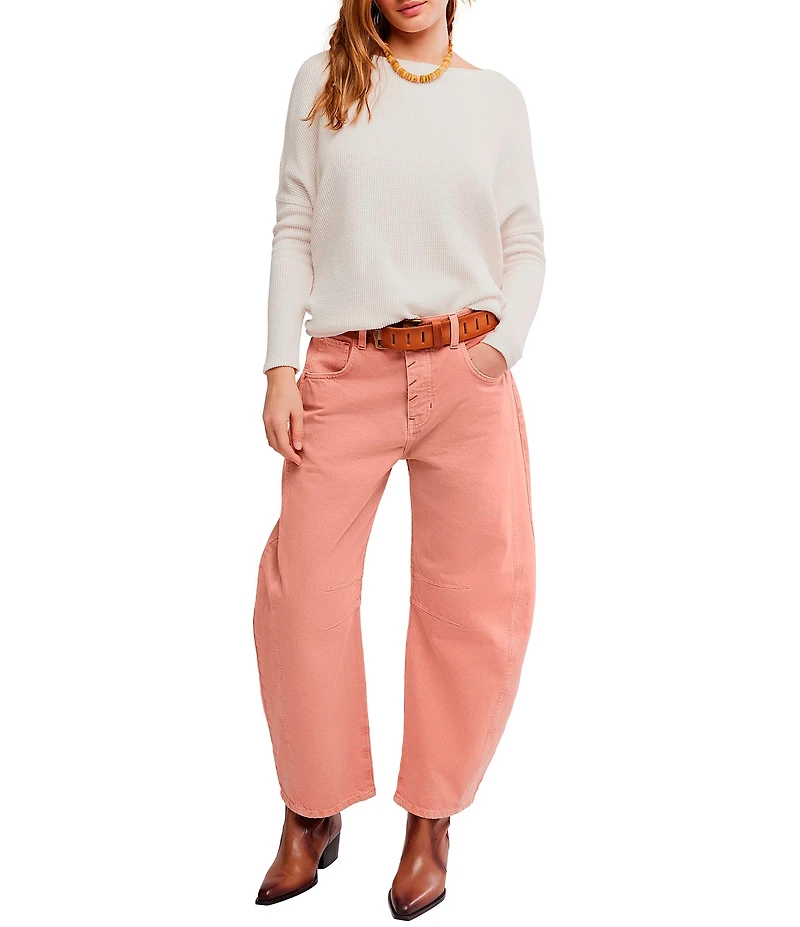 Free People We The Free Good Luck Mid Rise Cropped Barrel Jeans