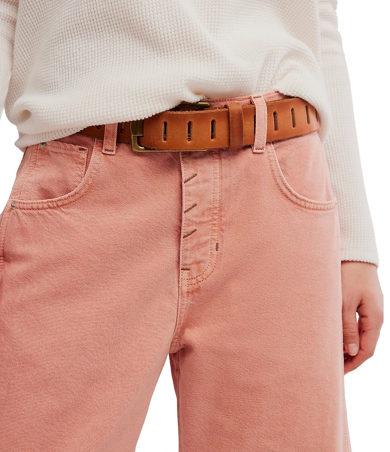Free People We The Free Good Luck Mid Rise Cropped Barrel Jeans