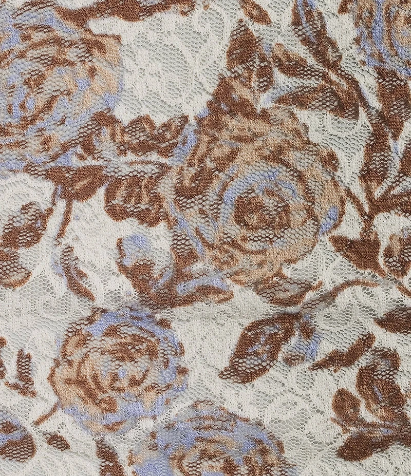 Free People Lyric Floral Print Sheer Lace Long Sleeve Turtleneck Top