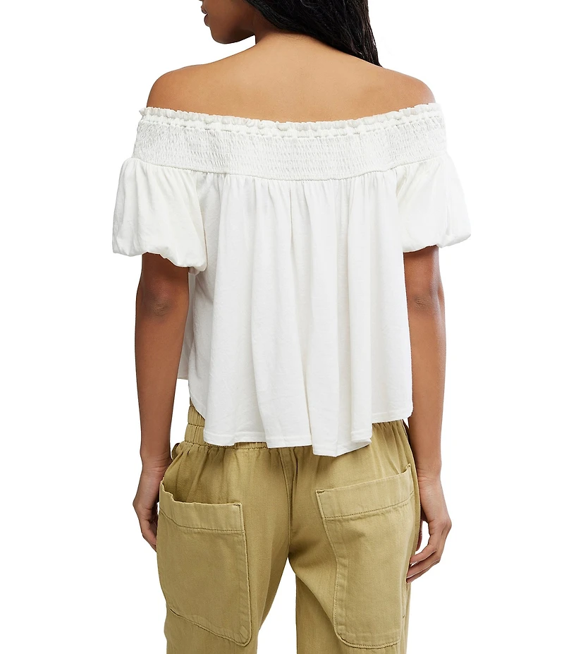 Free People Mabel Off-the-Shoulder Short Sleeve Knit Top
