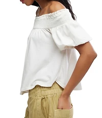 Free People Mabel Off-the-Shoulder Short Sleeve Knit Top