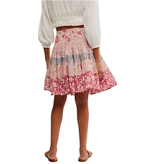 Free People Many Layers Mixed Floral Print Low Rise Tiered Skirt
