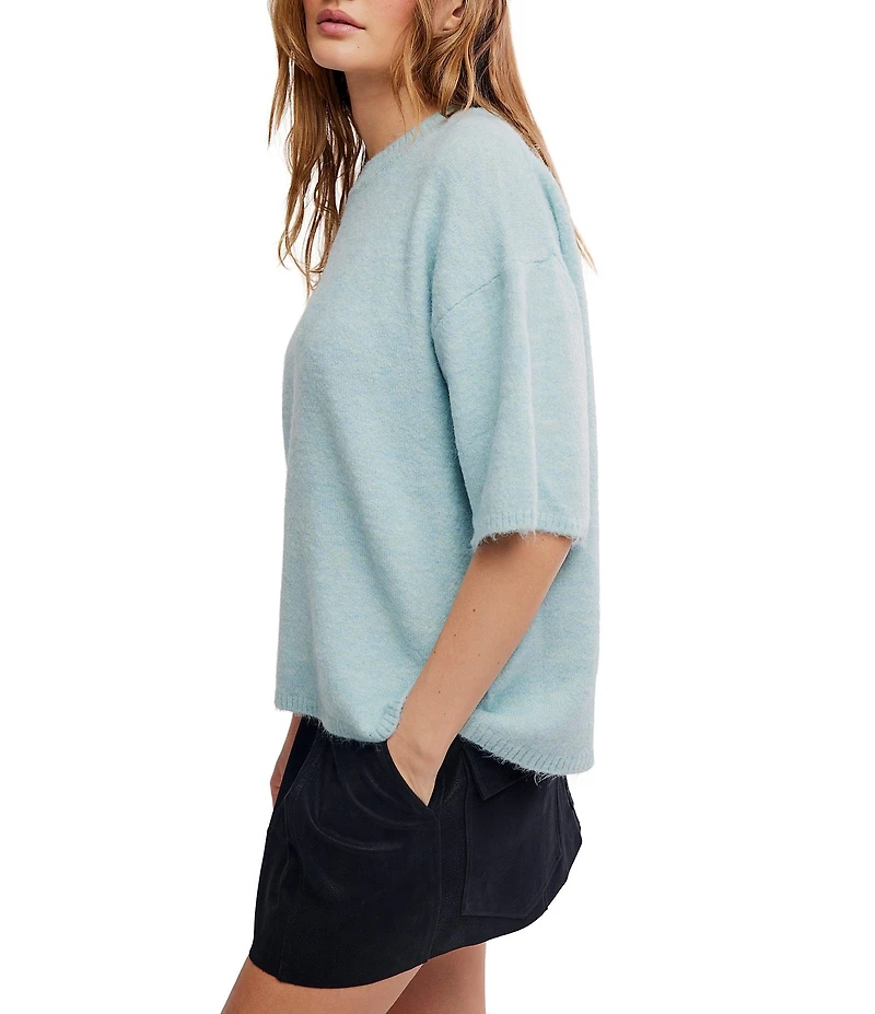 Free People Margot Crewneck Short Sleeve Sweater Top