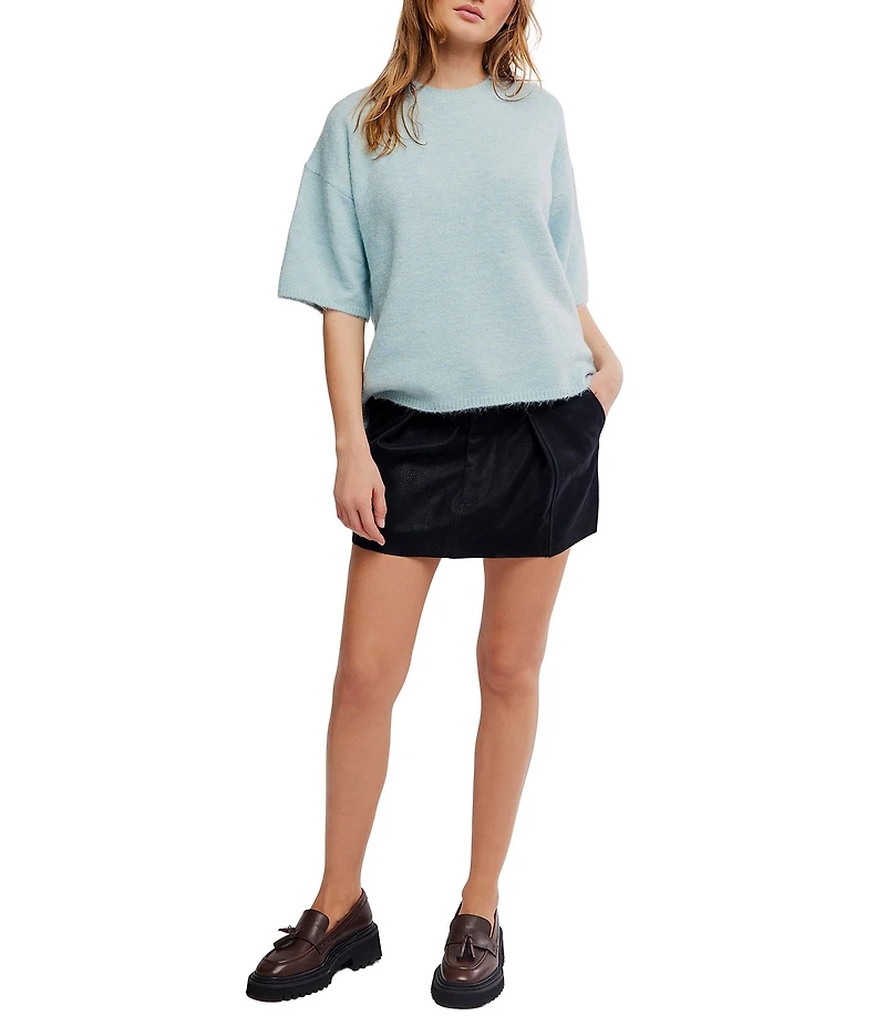 Free People Margot Crewneck Short Sleeve Sweater Top