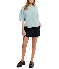 Free People Margot Crewneck Short Sleeve Sweater Top
