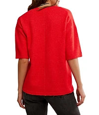 Free People Margot Crewneck Short Sleeve Sweater Top