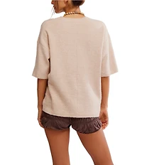 Free People Margot Crewneck Short Sleeve Sweater Top