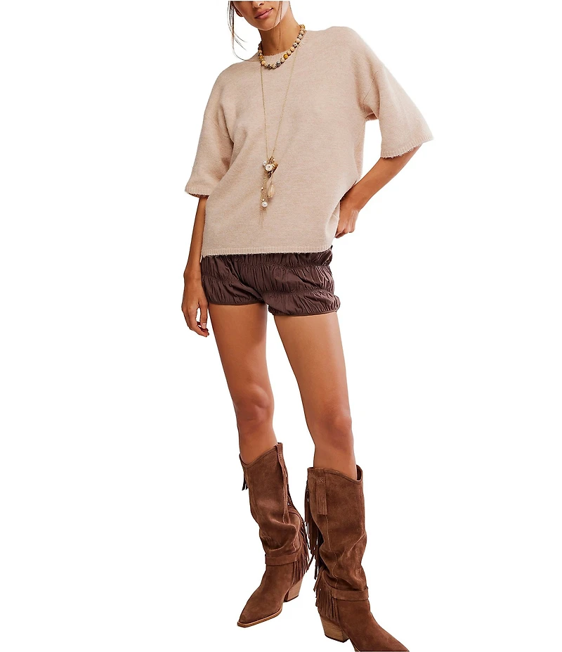 Free People Margot Crewneck Short Sleeve Sweater Top