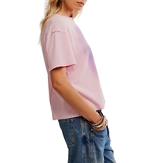 Free People Merry Meowy Christmas Scoop Neck Short Sleeve Kitten Graphic Tee