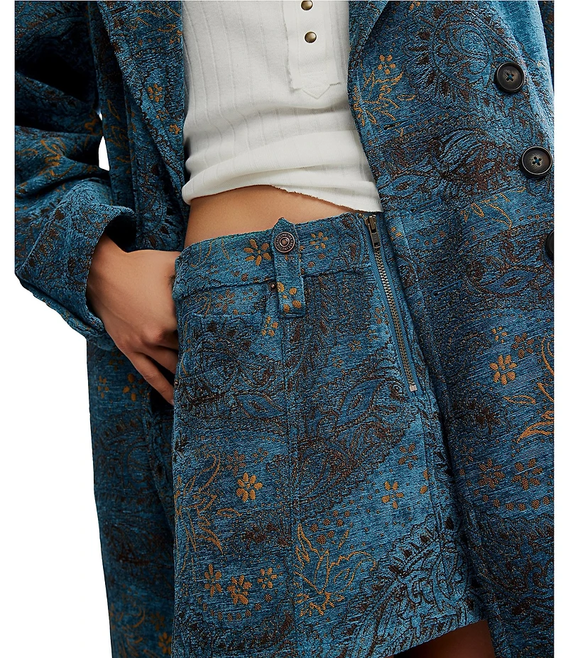 Free People Micah Jacquard Chenille Mini Skirt