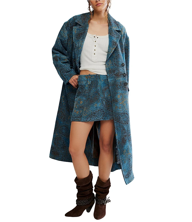 Free People Micah Jacquard Chenille Mini Skirt