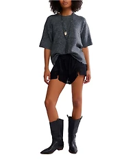 Free People Midnight Muse Woven Lace Trim Coordinating Sleep Shorts