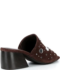 Free People Mirage Mirror Embellished Suede Slide Sandals