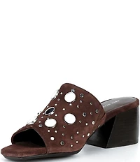 Free People Mirage Mirror Embellished Suede Slide Sandals