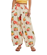 Free People Moonflower Fruit Printed Mid Rise Pull-On Balloon Pants