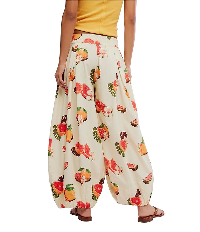 Free People Moonflower Fruit Printed Mid Rise Pull-On Balloon Pants