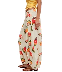 Free People Moonflower Fruit Printed Mid Rise Pull-On Balloon Pants