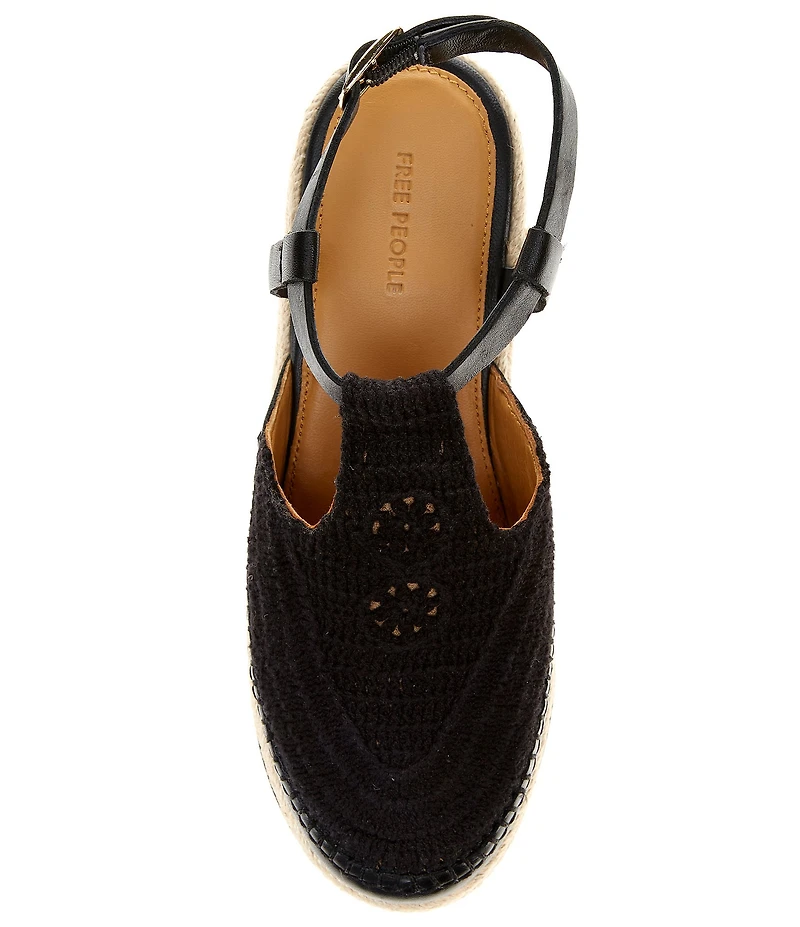 Free People Morning In Mykonos Crochet Platform Espadrille Wedges