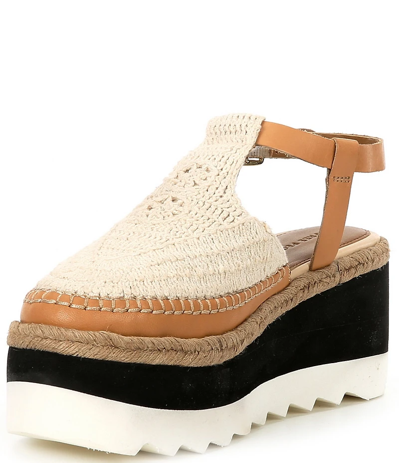Free People Morning In Mykonos Crochet Platform Espadrille Wedges