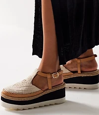 Free People Morning In Mykonos Crochet Platform Espadrille Wedges