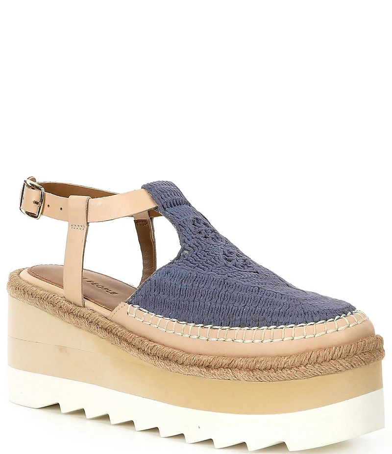 Free People Morning In Mykonos Crochet Platform Espadrille Wedges