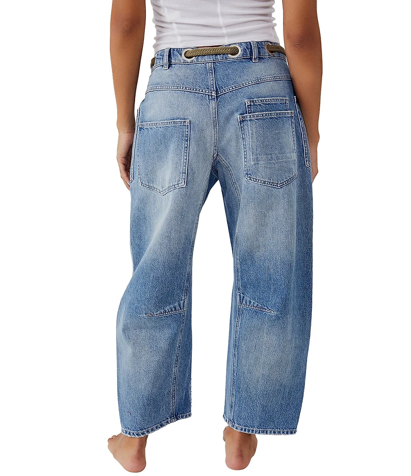 Free People Moxie Low Rise Pull-On Barrel Jeans